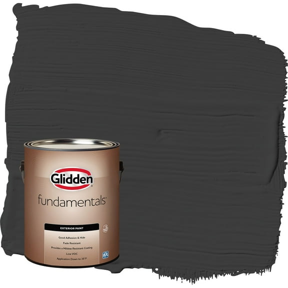 Glidden Fundamentals Grab-N-Go Black Flat Exterior Paint, 1 Gallon