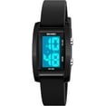 thumbnail image 4 of Fashion Women's  Men's Digital Watch Unisex Big Numbers Dial Rectangular Face Waterproof Silicone Strap LED Watches, 4 of 5