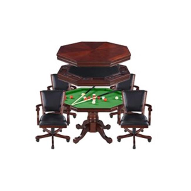 Kingston Walnut 3in1 Poker Table with 4 Arm Chairs