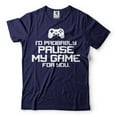 thumbnail image 3 of Mens Funny Shirt I'd Probably Pause My Game For You Shirt Funny Gaming Joke Shirt Gamer Shirts (X-Large Black), 3 of 6