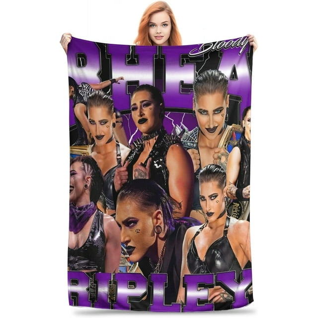 Rhea Wrestler Ripley Throw Blanket Lightweight Air Conditioner Blanket King Size Blankets for All Seasons Funny Blankets for Office for Running 40"x30"