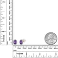 thumbnail image 6 of Gem Stone King 10K Solid Gold Post & Sterling Silver Purple Amethyst and Lab Grown Diamond Halo Earrings for Women | 1.12 Cttw | Gemstone February Birthstone | Oval 6X4MM, 6 of 6