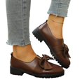 thumbnail image 6 of Women's Patent Leather Mary Janes Shoes Chunky Platform Oxfords with Bow Slip-On Dress Shoe Party Girls School, 6 of 6