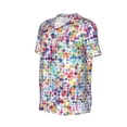 thumbnail image 6 of Fotbe Colorful Watercolor Dots Baseball Jersey Shirt for Men and Women, Casual Short Sleeves Button Down T-Shirt-3X-Large, 6 of 9