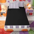 thumbnail image 4 of Erosebridal Geometric Stripes Print Zipper Full Size Comforter Sets with Fitted Sheet and 2 Pillowcases,Abstract Lines Zipper Bedding Set,Black Reversible,4pcs, 4 of 7