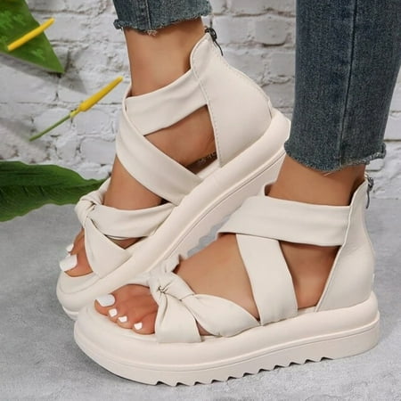 

XIAQUJ Cool Sandals Female Soft Soled Non Slip Wear Resisting Flat Beach Flops Lady Sandals Sandals for Women White 7(38)