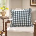 thumbnail image 2 of The Pioneer Woman Woven Gingham Ruffle Decorative Pillow, 20 in x 20 in, Blue, 2 of 7