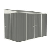 Absco-Lean To 10 x 5 Ft. Metal Bike Shed, Aluminum and Steel Utility Tool Shed, Outdoor Storage for Backyard, Lawn, Bikes, 50 Sq. Ft., Woodland Gray