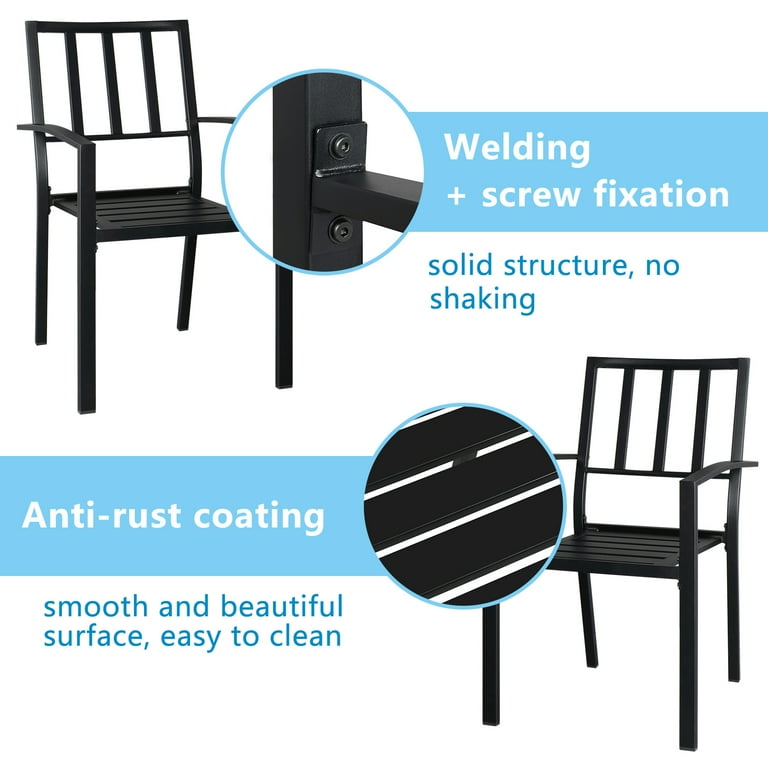 Patio Chairs Set of 2 BTMWAY All Weather Metal Patio Furniture