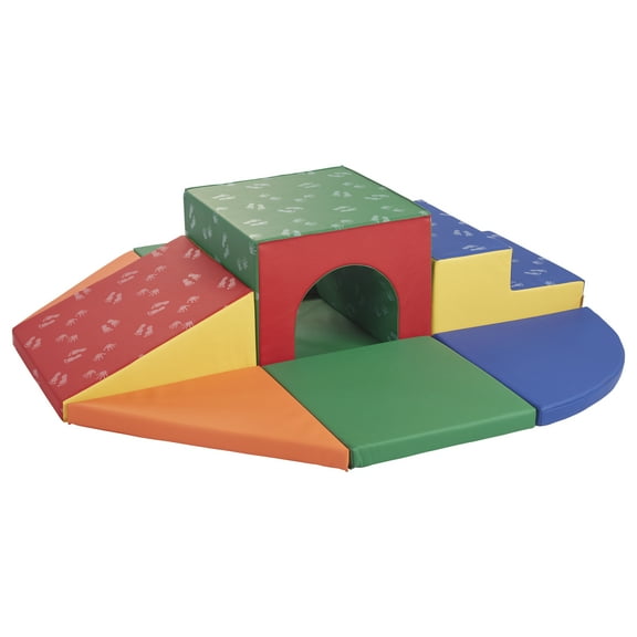 ECR4Kids SoftZone Lincoln Tunnel 360 Degree Climber, Toddler Playset, Assorted, 9-Piece