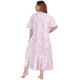thumbnail image 2 of Sunsent Women's Plus Size Nightgown Comfy Short Sleeve Sleepwear Full-Length Floral Printed Square Neckline Sleepshirt Loungewear XL-5XL, 2 of 7