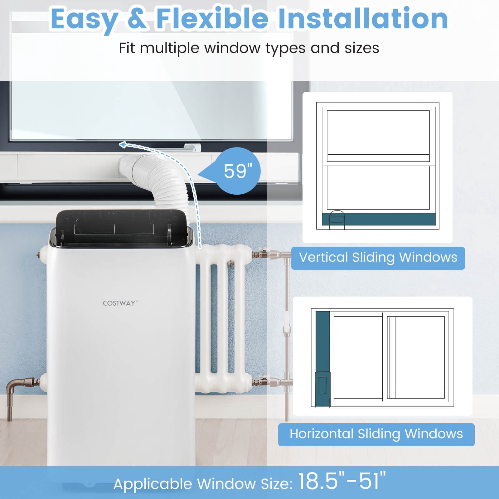 Costway 14000 BTU Inverter Portable Air Conditioner with APP Voice & Remote Control
