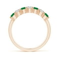 thumbnail image 2 of ANGARA Natural Half Eternity Seven Stone Emerald and Diamond Wedding Ring in 14K Rose Gold for Women (Size-3mm) | May Birthstone, Birthday, Anniversary, Jewelry Gift for Women | Natural Emerald Ring, 2 of 9