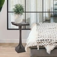 thumbnail image 2 of Tyler Dillon Square Graphite Chiseled Metal Martini Accent Table, 2 of 6