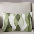 thumbnail image 3 of Sage Green Stripes Throw Pillow Covers, Retro Farmhouse Abstract Ripple Soft Breathable Pillow Cases with Invisible Zipper for Sleeping, Toddler Pillowcases for Couch Bed Sofa Chair 12x20 Inches, 3 of 6