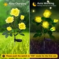 thumbnail image 2 of Joyoldelf Solar Lights Outdoor,5 Rose Flowers 2 Pcs,Decorative LED Solar Powered Stake Lights for Patio,Pathway,Courtyard,Garden Lawn, 2 of 7