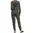 thumbnail image 4 of Women's 2 Piece Jersey Cotton Zipper Hoodie Jacket with Jogger Pants, Charcoal, Small, 1 Set, 4 of 7