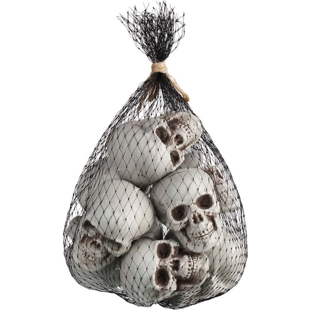 6 Pack Halloween Skeleton Head Small Mini Skulls for Halloween Party Halloween Decor Props Table Decor