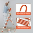 thumbnail image 4 of Step Ladder 5 Step Lightweight Folding Step Ladder Aluminum Step Stool with Widened Anti-Slip Strip Pedal Convenient Handgrip 350lbs EN131, Multi-use for Household and Office, 4 of 15