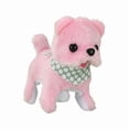 thumbnail image 1 of Electric plush toy puppy can walk, bark, nod and wag its tail 1-3 pet playhouse children's toys (vertical eared teddy bear 【 pink 】), 1 of 5