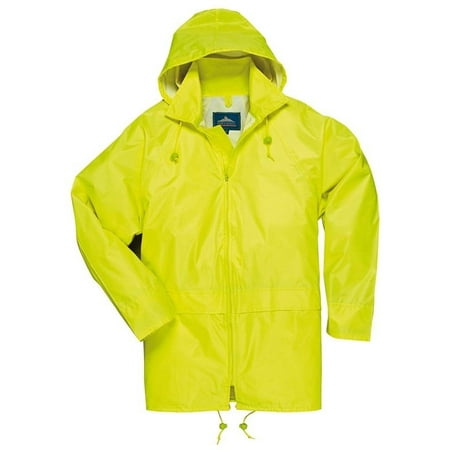 Portwest Yellow Classic Rain Coat with Attached