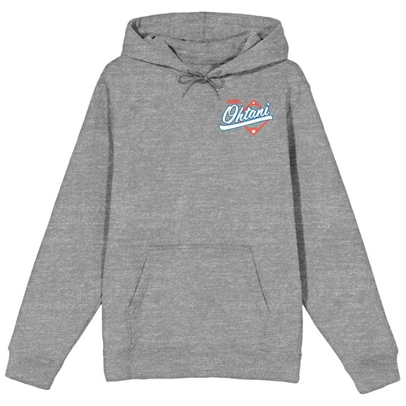 Shohei Ohtani Baseball #17 Adult Heather Gray Adult Long Sleeve Hoodie-Medium