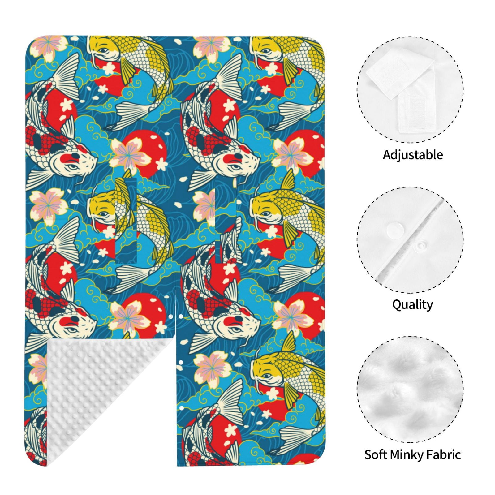 Naloa Japanese Koi Baby Car Seat Cover, Breathable Baby Carrier Cover, Multiuse Baby Carrier Cover & Nursing Breastfeeding Cover
