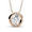 Rose Gold, variant on Cate & Chloe Zara 18k White Gold Plated Necklace with Round Cut Swarovski Crystal Gift for Women