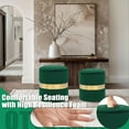 thumbnail image 4 of Joveco Round Set of 2 Ottoman with Storage-Upholstered Velvet Vanity Stool for Makeup Multifunctional Ottomans Padded Seat Foot Rest for Living Room&Bedroom with Metal Band (Dark Green), 4 of 7