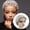 Gray, variant on Short Hair Wigs for Black Women - Synthetic Short Cut Curly Straight Wigs, Grey High-Temperature Fiber, Head Circumference 22 Inch, Cosplay Party Daily Wear, Halloween Costume Wig Makeup Organizers