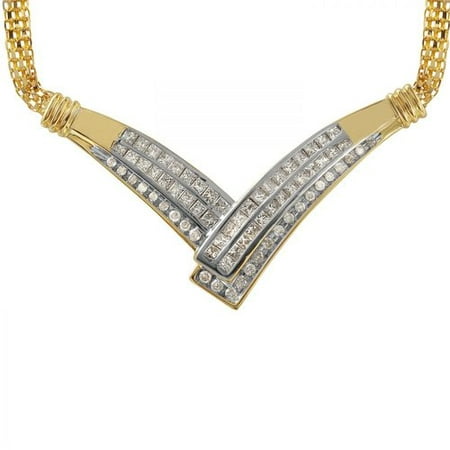 Foreli 2.04CTW Diamond 14K Two tone Gold Necklace