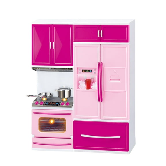 Mini Kitchen Play Set Toys,Refrigerator Cooking Playset Toys,Realistic Simulation Kitchen Toys,Parent-Child Interactive Toys,Indoor Cognitive Game Toys,Toddler Educational Gift Toys