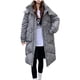 thumbnail image 2 of Parkas de manga larga para mujer, abrigo de algodón de longitud extendida para mujer, abrigo de algodón con capucha gruesa, holgado, resistente al frío y cálido, largo hasta la rodilla, abrigo para mu, 2 of 9