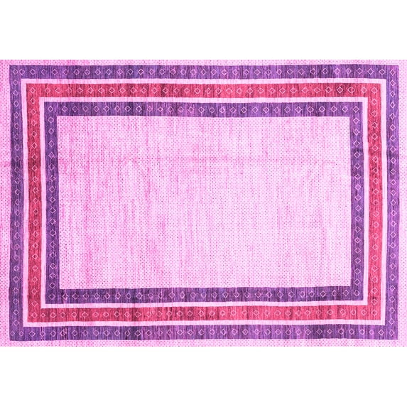 Ahgly Company Indoor Rectangle Abstract Pink Modern Area Rugs, 2' x 5'