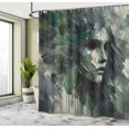 thumbnail image 2 of Ambesonne Dark Green Shower Curtain, Abstract Painting Lady, 69"Wx75"L, Dimgray Dark Eggshell, 2 of 4