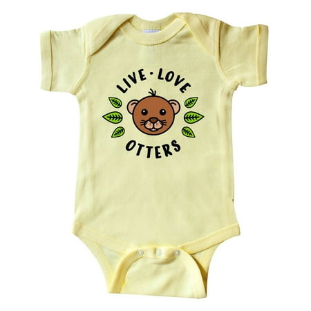 

Inktastic Live Love Otters Gift Baby Boy or Baby Girl Bodysuit