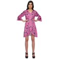 thumbnail image 1 of Moomaya Printed Ruffle Style Above Knee Length Bridesmaid Robe Rayon Bathrobes, 1 of 5