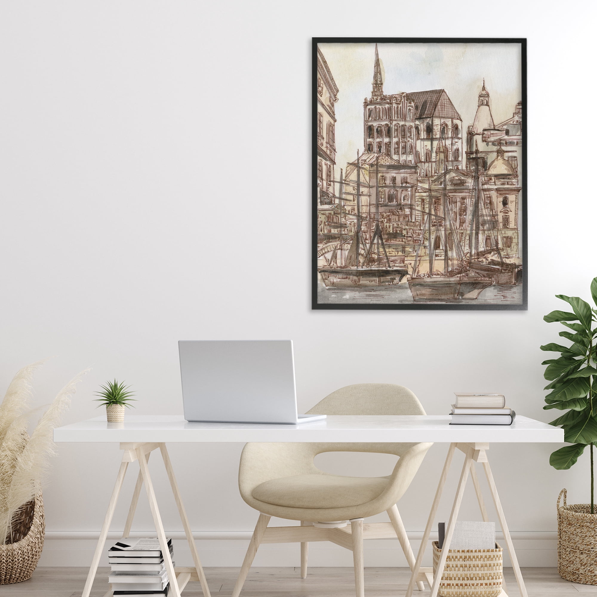 Stupell Industries Harbor of Salted Remnants Black Framed Giclee Art, design by Melissa Wang