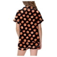 thumbnail image 5 of Halloween Pajamas Kids Size 5-6 Years Boys Girls Halloween Sleepwear Short Sleeve Top with Elastic Shorts Pjs for Girls Black, 5 of 6