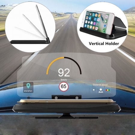 2 headupdisplay in 1 Universal HUD Head Up Display GPS Navigation Projection Car Bracket Vehicle Phone Holder Mount Stand (Best Head Mounted Display)