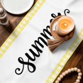 thumbnail image 3 of Summer Farmhouse Table Runner 70 Inches, Blue Fish Lemon Mint Leaves Yellow Plaid Bed Runner Dresser Scarves Tabletop for Indoor Outdoor Parties/Ceremony/Banquet, 13" x 70", 3 of 9