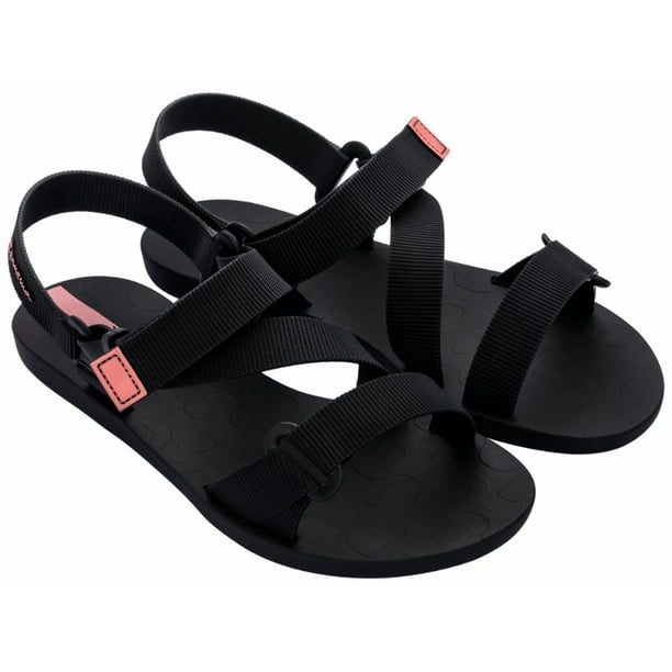 Pink and clearance black flip flops