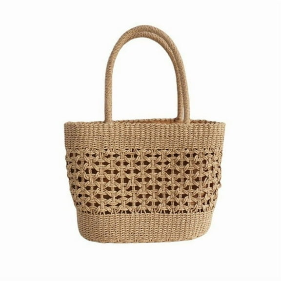 IC Braided Basket Bag Straw Bag Beach Bag Straw Basket