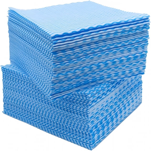 LAMIRO 50 Count Disposable Cleaning Rags, Heavy Duty Kitchen Paper Towels, 30x30cm Lint-Free Handy Wipes for Home, Auto, and Glass Surfaces