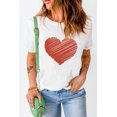 thumbnail image 2 of ABPHQTO Camiseta de manga corta con estampado de purpurina en forma de corazón para mujer, 2 of 5