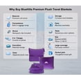thumbnail image 3 of BlueHills Premium Soft Plush Travel Blanket Pillow for Airplane Car - Purple, 3 of 11