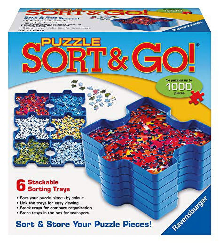 Ravensburger Sort and Go Jigsaw Puzzle Accessory - Sturdy and Easy to Use  Plastic Puzzle Shaped Sorting Trays for Puzzles Up to 1000 Pieces