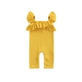 thumbnail image 1 of Qmyliery Baby Sleeveless Romper, Solid Color Ruffle Strap Cable Knit Jumpsuit Gift, 1 of 9
