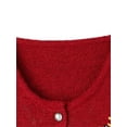 thumbnail image 3 of FOCUSNORM Women Christmas Knit Cardigan Long Sleeve Button Closure Embroidery Snowman Tree Casual Sweater, 3 of 9