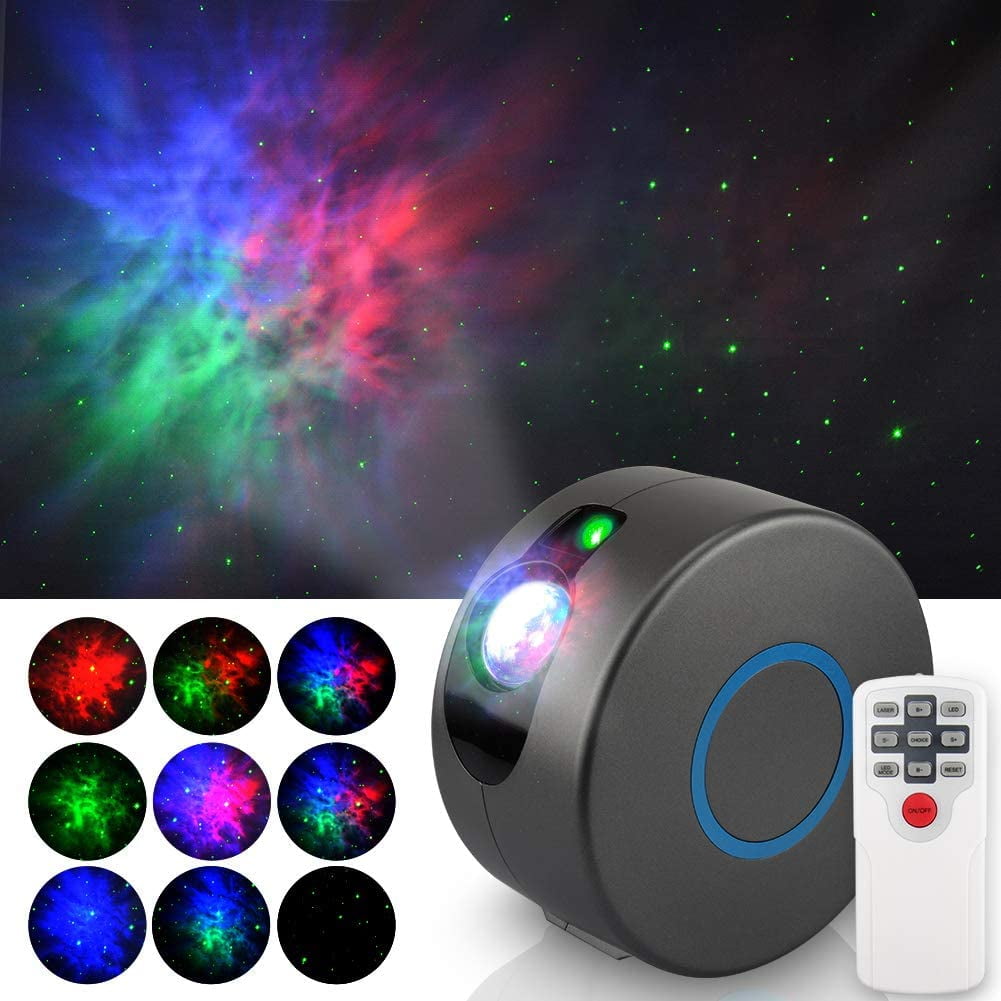 Night Light Projector with Remote, 360 Rotating Starry Sky Galaxy